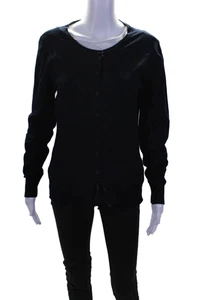 Cielo Womens Round Neck Long Sleeve Button Up Cardigan Sweater Navy Size L - Picture 1 of 6