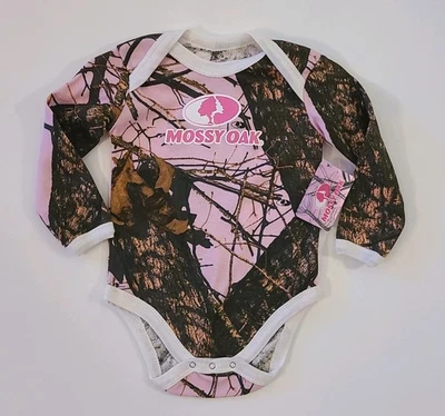 Mossy Oak 3-6M Pink Camo Snap Bottom One Piece Bodysuit Outfit Baby Girl  Cotton - Image 1 of 4
