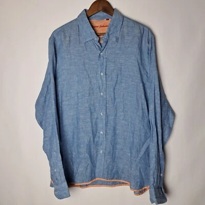 Report Collection Shirt Mens XL 100%-Linen Blue Chambray Button Front L/S - Image 1 of 4