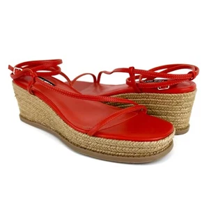 Nine West Alexx Damen-Riemchensandalen Plateau Keilabsatz blutorange Größe 8 - Bild 1 von 9