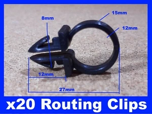20 ROUTING WIRING LOOM BRAKE CLUTCH CABLE PIPE CLIP FIXING FASTENER - Picture 1 of 3