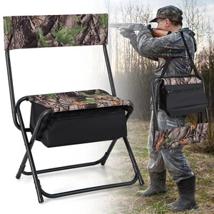 Silla de caza plegable asiento ciego ligero con almacenamiento para acampar pesca - Imagen 1 de 10