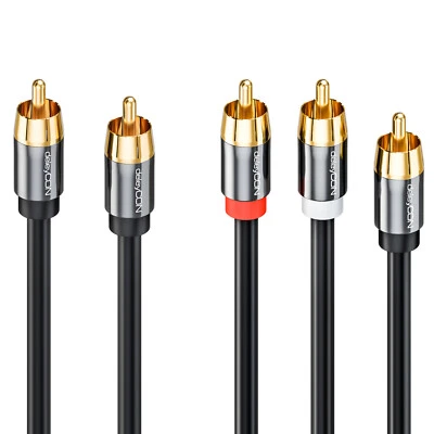 Subwoofer Kabel Cinch RCA Kabel Metallstecker Vergoldet HiFi Audio Kabel 2m-10m - Bild 1 von 4
