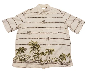 Tori Richards Hawaiian Mens Shirt Silk Linen Monkeys Vacation Luau Party L - Picture 1 of 7