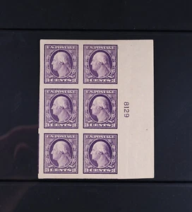USA Scott # 483 Plate Block of 6 VF OG Small HR 3c Washington US Stamps Cat $125 - Picture 1 of 2