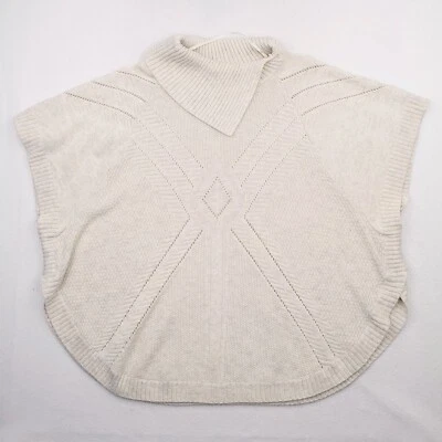 Lane Bryant Sweater Womens 22/28 Cream Gray Poncho Wrap Pullover Wool Blend - Image 1 of 4