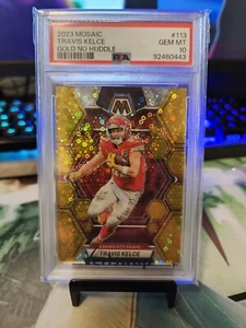 Psa 10 Panini Mosaic Travis Kelce Gold No Huddle /10 Kansas City Chiefs - Picture 1 of 3