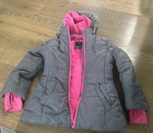 Calvin Klein Youth Medium (8-10) Grey/Pink Fleece Lined Winter Coat - Picture 1 of 1