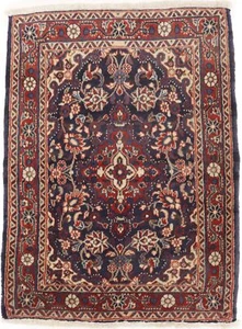 Handmade Vintage Oriental Rug Plum Floral Tribal Kitchen Decor Carpet 2X3 ft - Picture 1 of 15