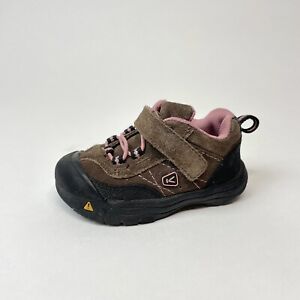 KEEN Hiking Shoes Kids Toddler Girls Size 6 Brown Pink Outdoors Closed Cap Toe