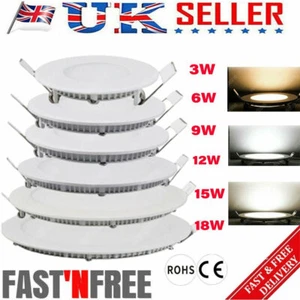 Ultra Slim LED Recessed Ceiling 3W 6W 9W 12W 15W 18W 24W Flat Panel Down Light - Picture 1 of 18