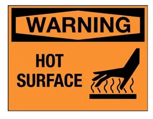 Warning Hot Surface Safety Sign Sticker Decal Label D7298 - Picture 1 of 1