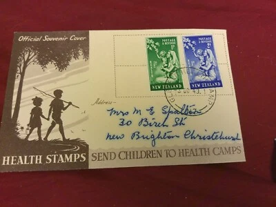 FDC  Health stamps camp cachet 1949 New Zealand federation health stamp P41 - Image 1 of 2