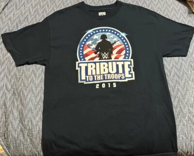 Camiseta 2015 WWE Tribute To The Troops Evento Azul Marino Manga Corta Talla Grande Foto 1 de 2
