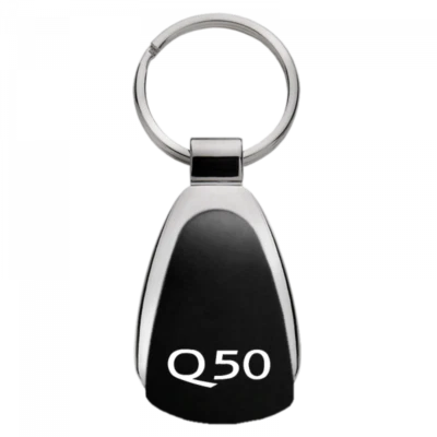 Infiniti Q50 Black Teardrop Authentic Logo Key Chain Fob Ring Official Licensed - Изображение 1 из 3