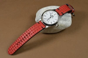 PULSERA RELOJ 26 24 22MM CUERO AUTÉNTICO BRAIDY ROJO II BANDA PARA PANERAI ETC MA CORREA - Imagen 1 de 12