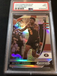 ANTHONY EDWARDS~2020 Panini Prizm DP (RC) Silver Prizm PSA 9 como nuevo - Imagen 1 de 2