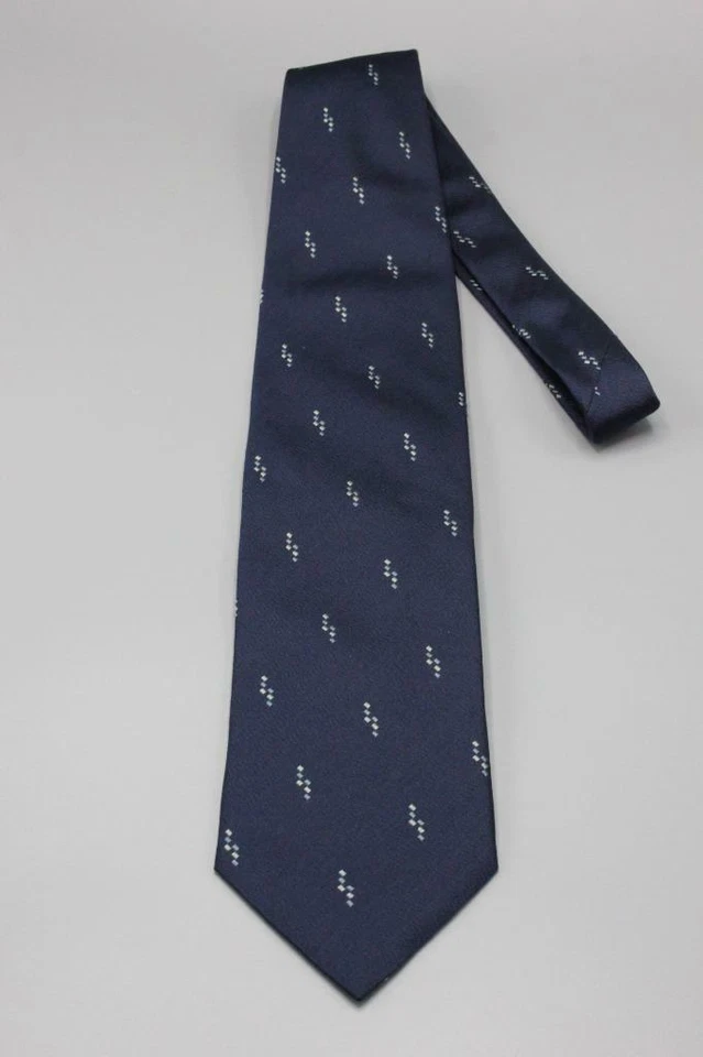 Corbata de lana de seda ARMANI COLLEZIONI. Azul con gris geométrico. Foto 1 de 3