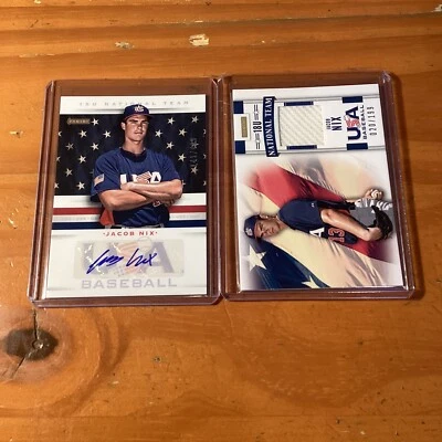 2013 Panini USA Baseball Jacob Nix Autograph Card /499 & Memorabilia /199 - Image 1 of 2