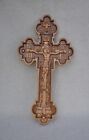Croix sculptée en bois chrétien en forme 11,81′′. Jésus Christ.