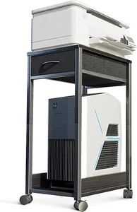 KKL Printer Stand with Storage for Computer, Tower Stand with Fabric Drawer - Photo 1/8