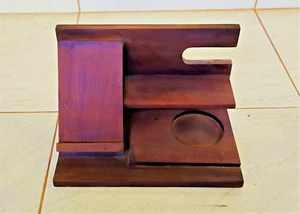 Support téléphone portable fait main clé en frêne casque montre porte portefeuille support en bois - Photo 1 sur 19