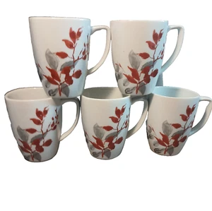 Corelle Coordinates Kyoto Foglie 5 Tazzine da Caffè Tazzine Porcellana Quadrata Tazza 4 1/4" - Foto 1 di 8