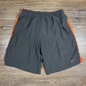 Nike Pantaloncini Running Uomo L Grigio Arancione 9" Slip Foderato Elasticizzato 451285 Active Gym - Foto 1 di 6