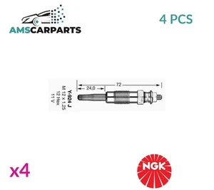 ENGINE GLOW PLUGS 7906 NGK 4PCS NEW OE REPLACEMENT - Picture 1 of 5