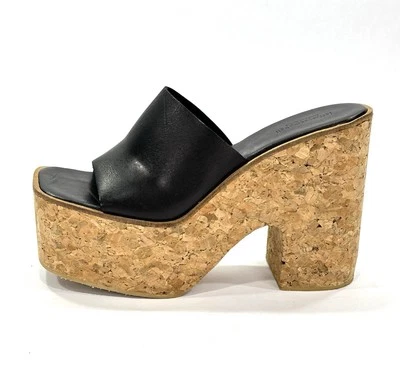 Sandalia Jeffrey Campbell Lucianna Plataforma Cuero Deslizable Negra Gruesa Talla 8.5/UE39 Foto 1 de 4