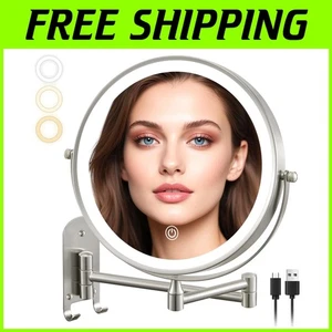 9" Rechargeable Lighted Makeup Mirror, 1X/15X Magnifying - Picture 1 of 11