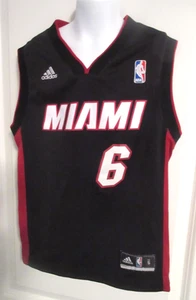 Youth Boys Adidas Lebron James #6 Miami Heat NBA Basketball Jersey sz. S(8) EUC - Picture 1 of 6