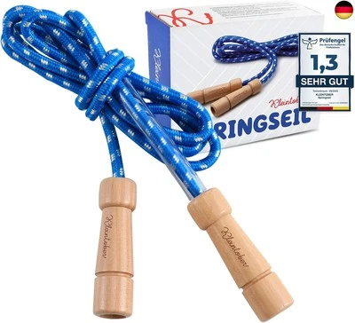 KLEINTOBER I premium Springseil Kinder I Hüpfseil Set I Seil mit  - Bild 1 von 4