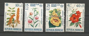 Rép Indonésie 1965 fleur surtaxe Y&TN°440/443 4 timbres /T5391 - Picture 1 of 1