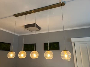 Villeroy & Boch Hängeleuchte Glas Pendelleuchte Modell Tokio 5-flammig gold - Bild 1 von 7