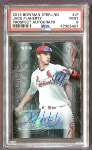 2014 JACK FLAHERTY ROOKIE AUTOGRAPH PSA 9 MINT #JF BOWMAN STERLING PROSPECT - Picture 1 of 2