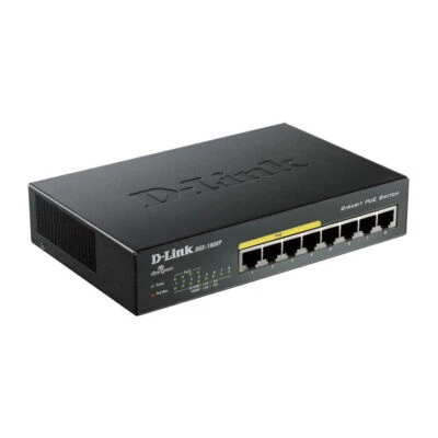 D-Link DGS-1008P 8-Port Gigabit Unmanaged Desktop Switch 4 -PoE Ports Steel Case - Image 1 of 3