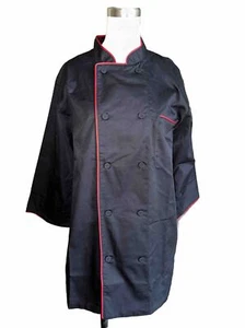 Chef Works Women's Sz S Chef Coat Black 3/4 Sleeve NWT Poly Cotton - Picture 1 of 10