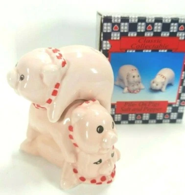 Pila de cerdos sal y pimienta de Magic Creations clásico coleccionable alrededor de 1995 Foto 1 de 4