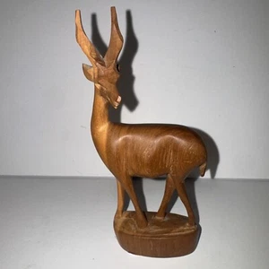 "Adorno de antílope de madera vintage producto Bessmo hecho en Kenia 7""" - Imagen 1 de 3