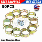 US 50X Spring Hose Clamps Fastener 10mm 3/8" Fuel Water Line Pipe Air Tube Clips