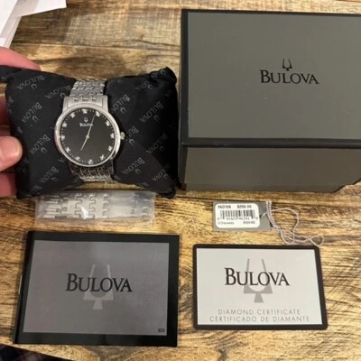 Bulova 96d106 - 38 mm de acero inoxidable para hombre con marcadores de diamante Foto 1 de 4