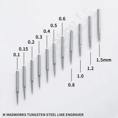 MADWORKS Tungsten Steel Chisel 0.1/0.15/0.2/0.3/0.4/0.5/0.6/0.8/1/1.2/1.5mm - Image 1 of 4