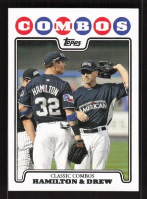 2008 Topps Updates & Highlights #UH112 Josh Hamilton / J.D. Drew - Image 1 of 2