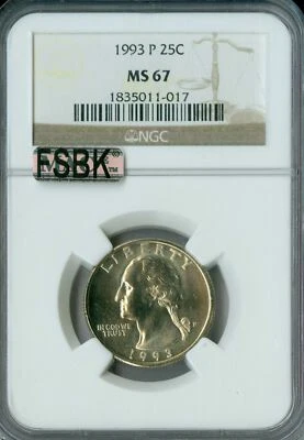 1993 P QUARTER NGC MS67 MAC FSBK FULL SPLIT BEAK FINEST REGISTRY  * - Image 1 of 4