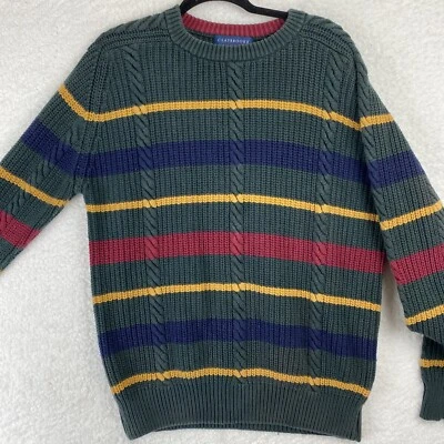 VTG CLAYBROOKE Men Large 100% Cotton Geometric 80's Sweater Heavy  - Image 1 of 4