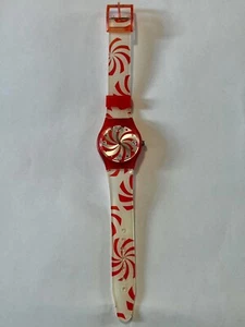 Reloj de caramelo de menta navideño accesorio de fiesta de Navidad necesita batería - Imagen 1 de 9