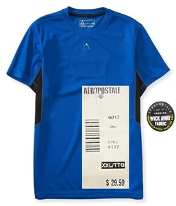 A87 NEW Blue Black Active Dri Fit Wick Moist Mesh T-Shirt Big Men 2XL QCO - Picture 1 of 7