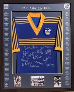 Blazed In Glory - Parramatta Eels 1982 Premiers - NRL Signed & Framed Jersey - Picture 1 of 11