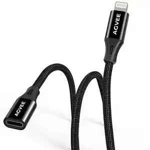 6,6 Fuß Lightning Verlängerungskabel Geflochtene Buchse zu Stecker Verlängerungskabel Ladegerät Neu - Bild 1 von 3
